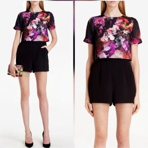 Ted Baker Black Dress with Floral Accents romper